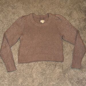 Anthropologie Taupe Crew Neck Sweater, size M
